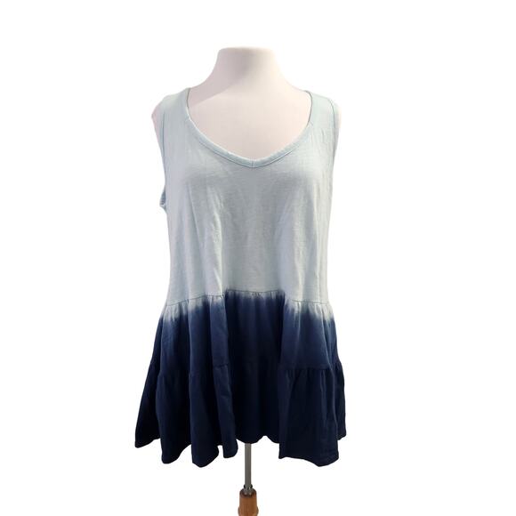 Lane Bryant Blue Dip Dye Sweetheart Tiered Max Swing Tank Size 14/16 NWT - Picture 3 of 11